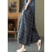 Plus Size Blue elastic waist Plaid Cotton Pants Spring