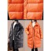 Chic Orange Loose Stand Collar Pockets Winter Duck Down Coats