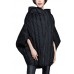 Simple Black Cloak Sleeves zippered Warm Winter Duck Down Coat