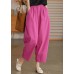 Rose Pockets Loose harem Pants elastic waist Spring