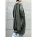 boutique gray green Coats Women oversize maxi coat Notched pockets asymmetric outwear