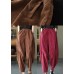 Coffee Corduroy harem Pants elastic waist Spring