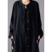 Elegant black plaid Coats Women oversize long winter coat fall lapel patchwork