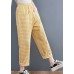 Yellow Plaid High Waist Loose Harem Pants Spring