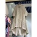 French nude stand collar linen clothes For Women low high design shirt Dress